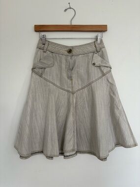 Y2K Midi Skirt - Beige/Cream